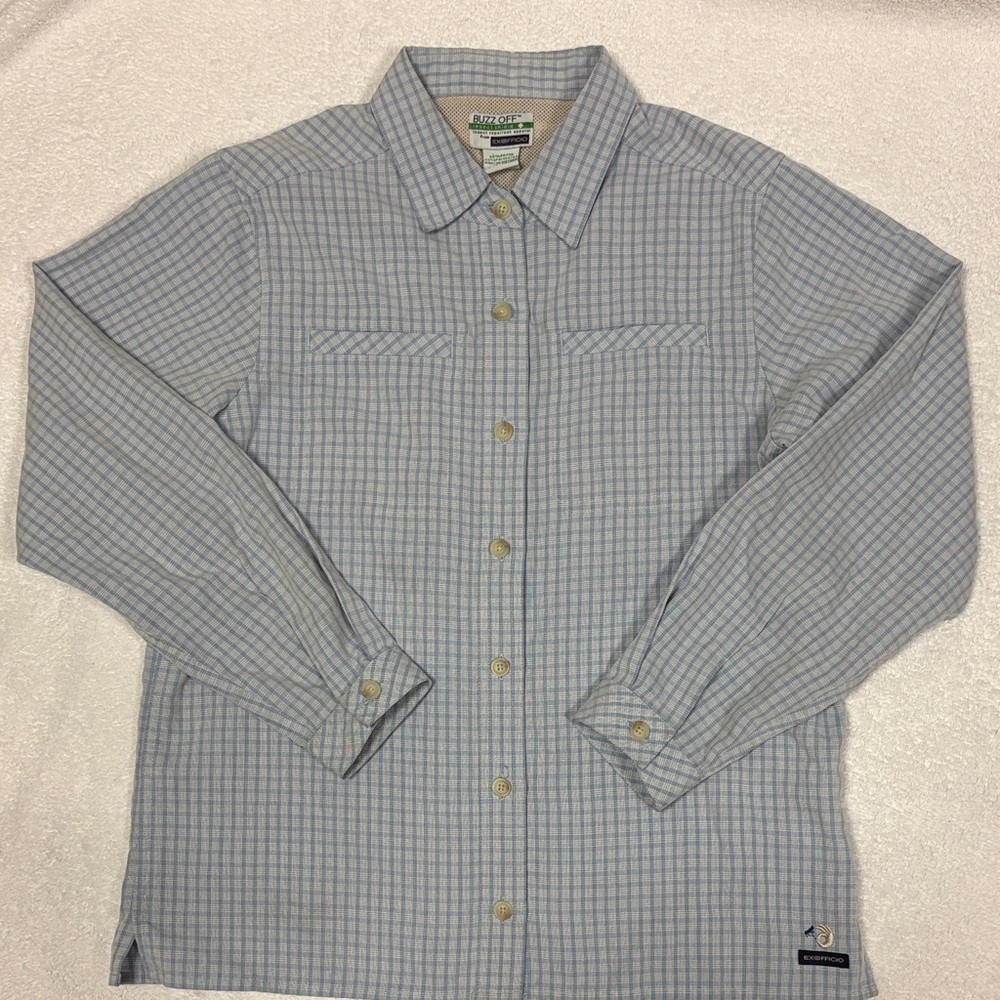 Exofficio buzz off insect shield long sleeve button down boys shirt lg. 14